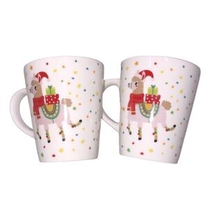 Falalala LLama Christmas mugs set